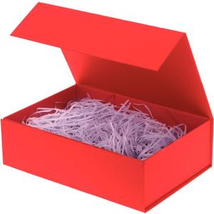 Rsgift Red Gift Box, 11x7.8x3.5 Inches, Magnetic Closure, for Birthday, Wedding, Father's Day, Graduation, Christmas, Thanksgiving