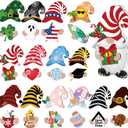 Blulu 31 Pieces Halloween Interchangeable Wooden Gnome Decor Holiday Christmas Seasonal Fall Gnomes Halloween Tiered Tray Decoration with Magnet Pieces DIY Welcome Sign for Holiday Decorations