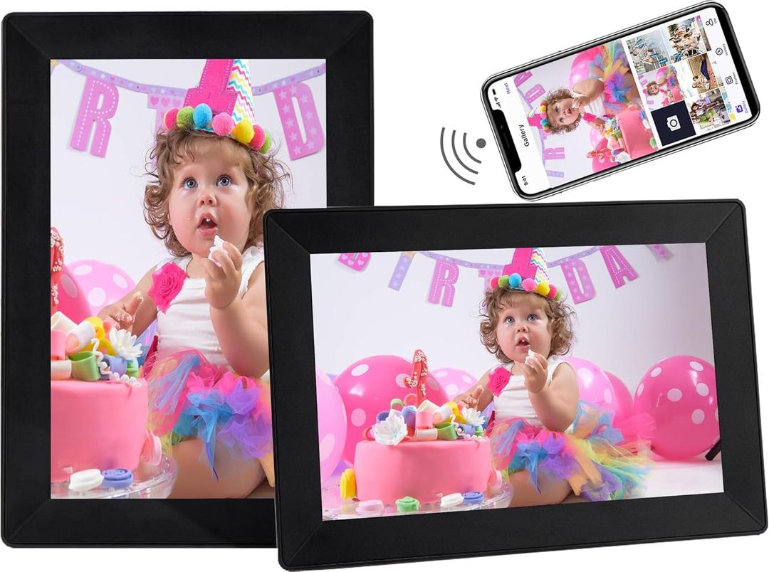 Uhale Digital Picture Frame 1280x800 HD IPS Touch Screen Digital Photo Frame 10.1 Inch WiFi Digital Frame 16GB Storage,SD Card Slot,Auto-Rotate Slideshow,via Uhale Send Videos and Photos remotely (Black)