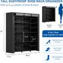 9-Tier Large Tall Shoe Rack with Covers 40-46 Pairs, Sneaker Rack Organizer Shoes Cabinet Closed Shelves Shoe Stand Holder for Garage Bedroom,Zapateras Organizer for Shoes 50 Pares, 9 Tier-3 Row