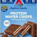 Pack Of 3 Atkins Chocolate Crème Protein Wafer Crisps, Protein Dessert, 4g Net Carb, 1g Sugar, High in Fiber, Keto Friendly, 3 Count