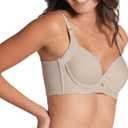 Leonisa High Profile  Back Smoothing Bras for Women, Full Coverage Underwire Bra, Adjustable Hook & Eye Closure (36C, Beige)