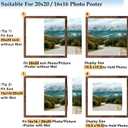 Wood 20x20 Picture Frame with 16x16 Mat Deep Brown, Display 16x16 with Mat or 20x20 without Mat, Wood 20 by 20 Photo Frame, 20 x 20 Frame for Wall Hanging Display, Deep Brown