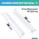 Shower Door Bottom Seal, 2 PCS 5/16" x 36" Shower Door Sweep for 5/16 Inch Glass, Frameless Glass Door Seal Strip,Stop Shower Leaks and Create a Water Barrier (8MM)