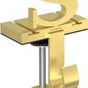 Monogrammed Christmas Stocking Holder with Initials,2 in 1 Garland and Stocking Letter Hanger for Mantle,2 Hooks Gold Letter Stocking Holder for Xmas Fireplace (Letter-S)