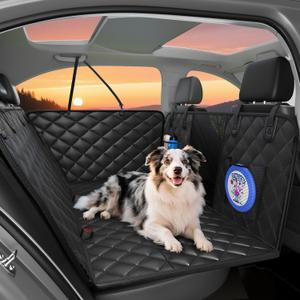 Dog Car Seat Cover for Back Seat, Hard Bottom Back Seat Extender for Dogs - Supports 400lbs,New Waterproof, Scratch Resistant, Anti Slip Portable Dog Hammock,Suitable for Cars, SUVs and Trucks