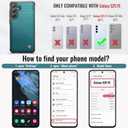 Vinich for Samsung Galaxy S25 FE Wallet Case with Card Holder, RFID Blocking Credit Slots Kickstand Shockproof Phone Cover Fit for Galaxy S25 FE 6.7" Bluish Green