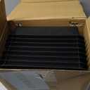 Fainne 8 Pcs Stackable Paper Trays Organizer for Desk 8 Layer Stackable Letter Trays Plastic File Organizer Tray and Stacking Supports for File Storage, 13 x 10 x 2.76'' (Black)