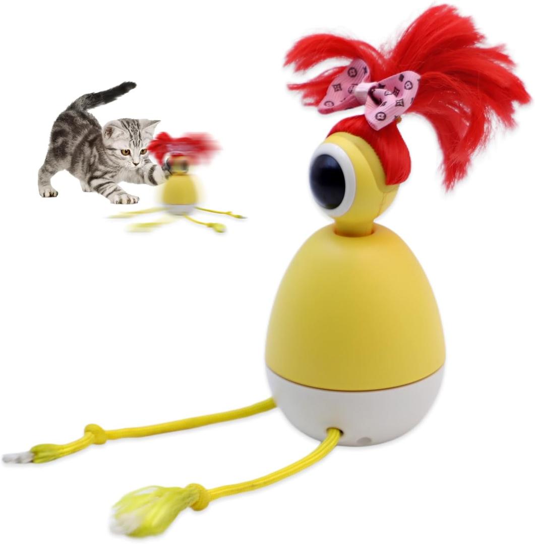 AFBKSS&BB Rechargeable Automatic Interactive with 360 Rotating Tumbler cat Toys, Touch Sensor and Silent Motor, Cat Toys for Indoor Cats