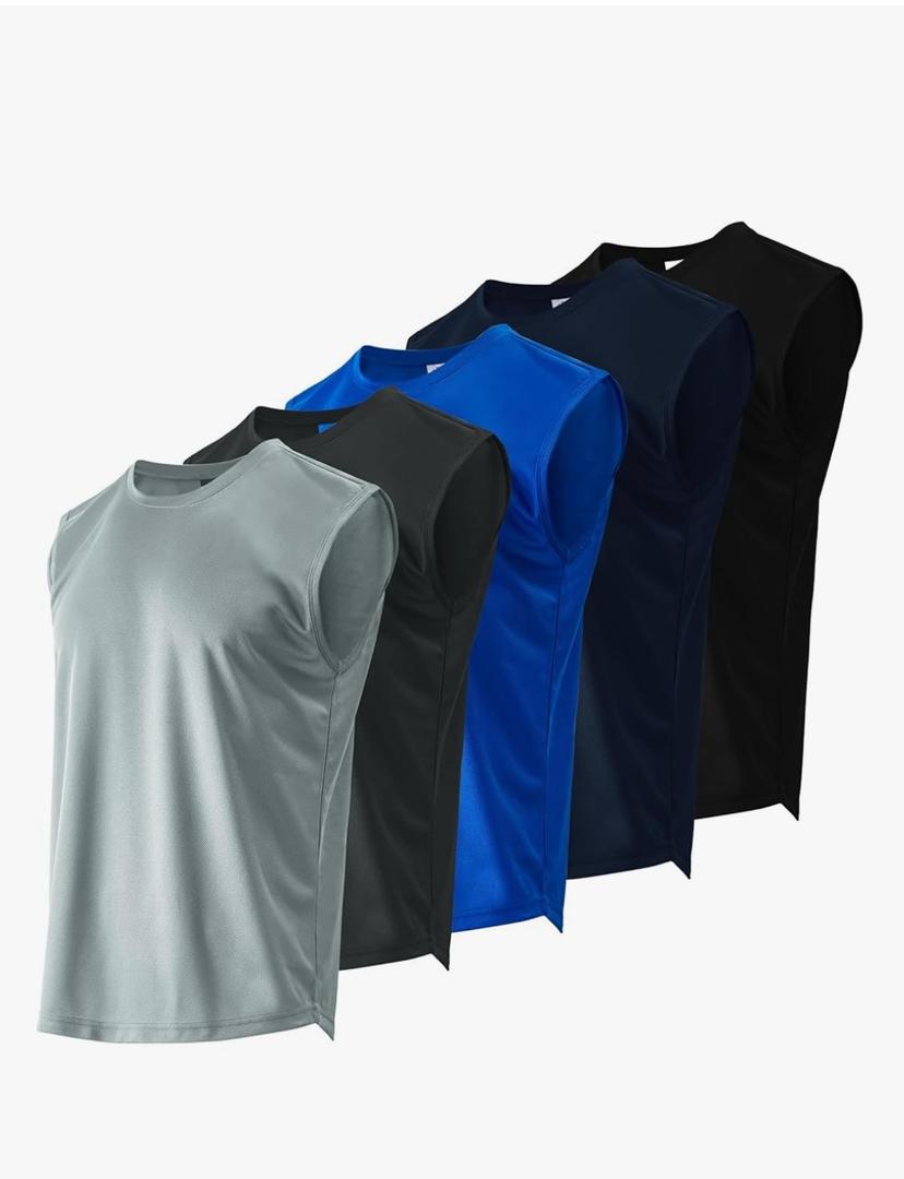 Gary Com Men's Pack Quick Dry Workout Tank Top Gym Stretch Muscle Tee Fitness Bodybuilding Sleeveless Crewneck T Shirt XXL