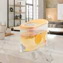 3.5L Plastic Beverage Dispenser with Spigot for Fridge: 0.9 Gallon Leak-proof Beverage Dispenser Summer Drink Container for Iced Tea Lemonade Water Milk(Yelllow) (Multicolor)