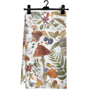 Rustic Mushroom Kitchen Dish Towels, Gifts for Mushroom Lovers Women, Cottagecore Floral Botanical Hand Tea Towels for Kitchen Bathroom Decor, 16x24 Inch (Plant Theme-5)