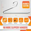 Open Ended Pants Hangers 20 Pack Non Slip Pants and Jean Hangers for Closet Space Saving Clothes Hanger Strong, Durable, Organize Your Closet and Save Space Skirt Hangers Black (20)