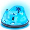 Flybar 6V Blue Glow Bumper Car for Kids LED Ride-On Toy with 360 Spin, Rechargeable Battery, and Soft Rubber Bumpers Safe Indoor Fun for Toddlers Ages 1.5+, Up to 66 lbs, 27 inches x 25 inches x 21 inches