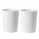UUJOLY Plastic Small Trash Can Wastebasket, Garbage Container Basket for Bathrooms, Laundry Room, Kitchens, Offices, Kids Rooms, Dorms, (White, 1.8 Gallon/2 Pack)