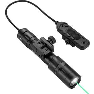 3000 Lumen Aluminum Tactical Flashlight with Laser Combo, Picatinny/MLOK Rifle Light, Magnetic Charging & Remote Switch | 2.5H Runtime, IPX7 Waterproof, 500m Beam for AR-15, Hunting, Home Defense (Black)