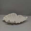 Off White Large Decorative Bowl - 16” Scalloped Ruffle Bowl for Home Decor - Coffee Table & Entryway Table Decor - Bowl for Key,Purse,Fruit - Unique Centerpiece Bowls(C01ST401)