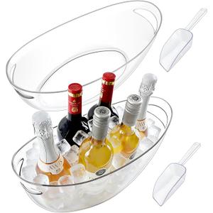 7.5L Ice Buckets for Parties, 2-Pack Clear Beverage Tub, Champagne Bucket
Wine Bucket with Scoop, Drink Tubs for Parties, Outdoor Party Essentials, Mimosa Bar, Bridal Shower, Drink Bucket Chiller
