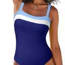 Aleumdr One Piece Swimsuit Women Athletic Bathing Suits Color Block Womens Swimsuits Swimwear Small