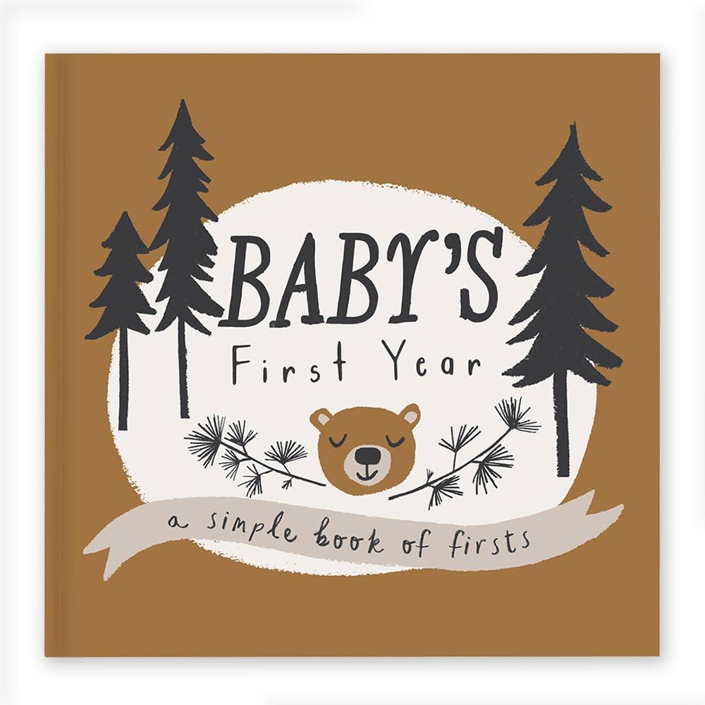 Lucy Darling Little Camper Baby Memory Book  First Year Journal, 5-Year Milestone Scrapbook & Photo Album  Rustic, Woodland Adventure Keepsake for Baby Boy or Girl  Ideal Gift