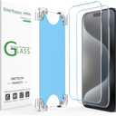 amFilm 2 Pack Magnetic OneTouch for iPhone 15 Pro 6.1" Screen Protector [Eco Friendly & Reduce Plastic] [Indestructible Ultra 9H Tempered Glass] [15 seconds Auto-Alignment & Ultra Fast Installation]