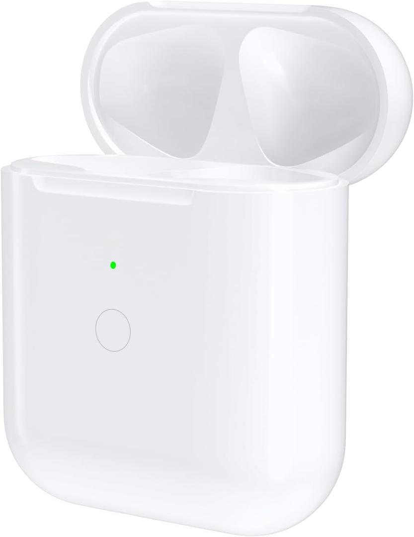 Compatible for AirPods 1st 2nd Gen Wireless Charging Case, Wireless Charging Case Replacement for Airpod 1 2 Generation with Bluetooth Pairing Sync Button