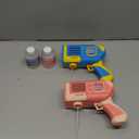 EagleStone 2 Pack Bubble Gun Machine for Kids, Automatic Light Up Bubble Blower with 4 Bottles 10 Bags Refill Solution, Bubble Guns Blaster for Toddlers, Outdoor Toys Gifts, Wedding Easter Party Favor (Pink)