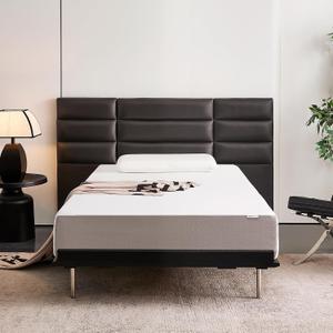 Amazon Basics Memory Foam Mattress, Soft Plush Feel, 10 Inch, Twin, White/Grey