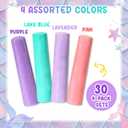 Chivertion 120 Pcs Sidewalk Chalks Set in 30 Count 4 Colors Non Toxic Jumbo Chalk for Party Gift Outdoor Art Play Painting(Green, Purple, Light Purple, Pink,Classic)