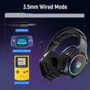 Tatybo Wireless Gaming Headset for Ps5 Ps4 PC, 2.4GHz USB & Type-C Gaming Headphones, 40Hrs & 7.1 Surround Sound Bluetooth Headphones with Noise Canceling Mic, Wireless Headset for Switch Phone