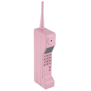 HilBeliFU Iron Vintage Brick Phone, Portable 90s Phone Prop, Retro Cell Phone Model, Cellular Phones Ornament for Photography Props, Home Decorations, 12.6x1.6x2.8in, Pink