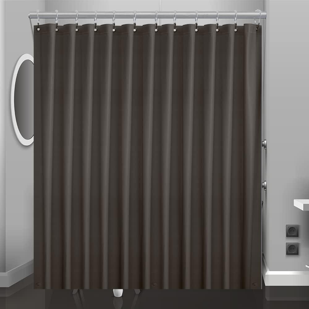 Taupe Plastic Shower Curtain Or Liner, 72x72 Inch Lightweight Brown Plastic Bathroom Shower Showroom Inner Curtain with Rustproof Metal Grommet Holes and Weighted Magnets