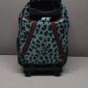 Rockland Double Handle Rolling Backpack, BLUELEOPARD, 17-Inch (One Size)