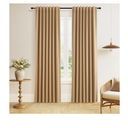 H.VERSAILTEX 100% Blackout Curtains for Bedroom with Black Liner Full Room Darkening Curtains 84 Inch Long Thermal Insulated Back Tab/Rod Pocket Window Drapes for Living Room, 2 Panels, Natural Sand