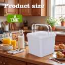 1.3 Gallon 5 Pack Double Handles Square Bucket, Food Grade Plastic Bucket with Lid, White Stackable Food Storage Containers Set for Kitchen Organization,Fruit,Cookies,Dry Goods