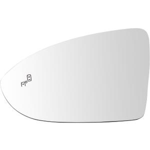 TRQ Mirror Glass Driver Side for Models with Factory Equipped Blind Spot Indicator Compatible with 2015-2021 Volkswagen GTI Golf Golf R