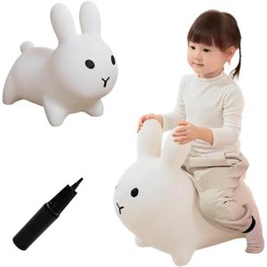 Ximi Aomai Rabbit Jump Horse for Toddlers, Inflatable Animals Hopping Horse,Waddle Ride on Rubber Jumping Toys for Kids/Boys/Girls Baby First Birthday Gift 18 Month 1 2 3 4 Year Old Kid