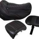 Driver Passenger Solo Seat Backrest Kits Compatible With For Harley Touring Street Road Glide FLHX FLTRX ST 2024 2025 2026 (Black Red)