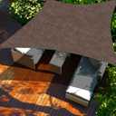 Cool Area Sun Shade Sail 16'x16' Rectangle SS-230 Shade Canopy Outdoor Shade Cover for Patio Backyard Deck Garden, Brown