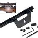 Gotical See-Thru Scope Mount for M1A/M14, 061 T6 Aluminum, Black Anodized, Steel Hardware Included, Iron Sights, Side Plate Features Locking Point