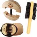 Premium Hat Stretcher w/ Bonus Brush - Solid Wood & , Heavy Duty Fits All Hats & Clothes Brush, Unisex Cream