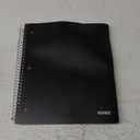 SUNEE 5 Subject Graph Paper Notebook - 400 Pages, 9"x11", 4x4 Graph Ruled Notebook, 5 Pocket Colored Dividers, 3-Hole Punched Paper, Black