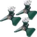 Biswing 3 Pack Lawn Sprinkler, Heavy Duty Metal Square Garden Sprinkler, 360 Degree Large Area Irrigation, Connectable Rotating Automatic Water Sprinklers for Yard Lawn Garden Watering