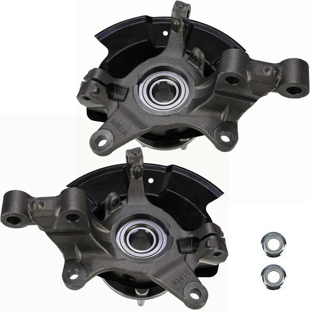 OCPTY Front Steering Knuckles & Wheel Bearing Hub Assembly Driver and Passenger Side 2012-2014 Fit for Ford Edge 2.0L 3.5L 3.7L, #LK057 LK058 (Pack of 1)