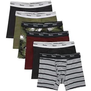 Hanes boys Originals Boxer Briefs, Stretch Cotton Underwear, Assorted, 6-pack Large