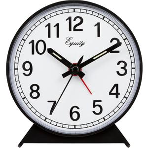 Equity 14075 Black Analog Wind-Up Alarm Clock (Small)