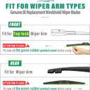 26" 18" 16" Windshield Wiper Blades Replacement for Subaru Outback 2020 2021 2022 2023 2024 2025 Premium All Weather Front Rear Wipers Set - OEM Quality (Pack of 3)