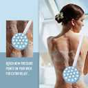 Back Lotion Applicator and Massager by Body Long Handheld self-Handhled Easy Reach for Sunscreen, Cream, Shower Gel on Back, Legs and Feet, Long Shower Bath Brush, Easily Roll-a Dispenser