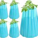 Adnee 5 Pack Water Filled Plant Protectors-19 x 17 Inch Reusable Wall of Water Plant Covers for Tomato Plants-Blue Early Season Insulating Plant Protective Cover for Outdoor Winter Freeze Protection