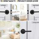 Goldenwarm 1 Pack Black Door Handle, Matte Black Privacy Interior Door Levers, Indoor Door Lever for Bedroom, Bathroom, Heavy Duty Zinc Alloy
